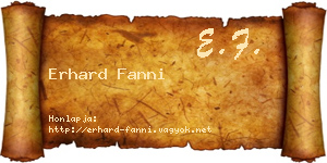 Erhard Fanni névjegykártya